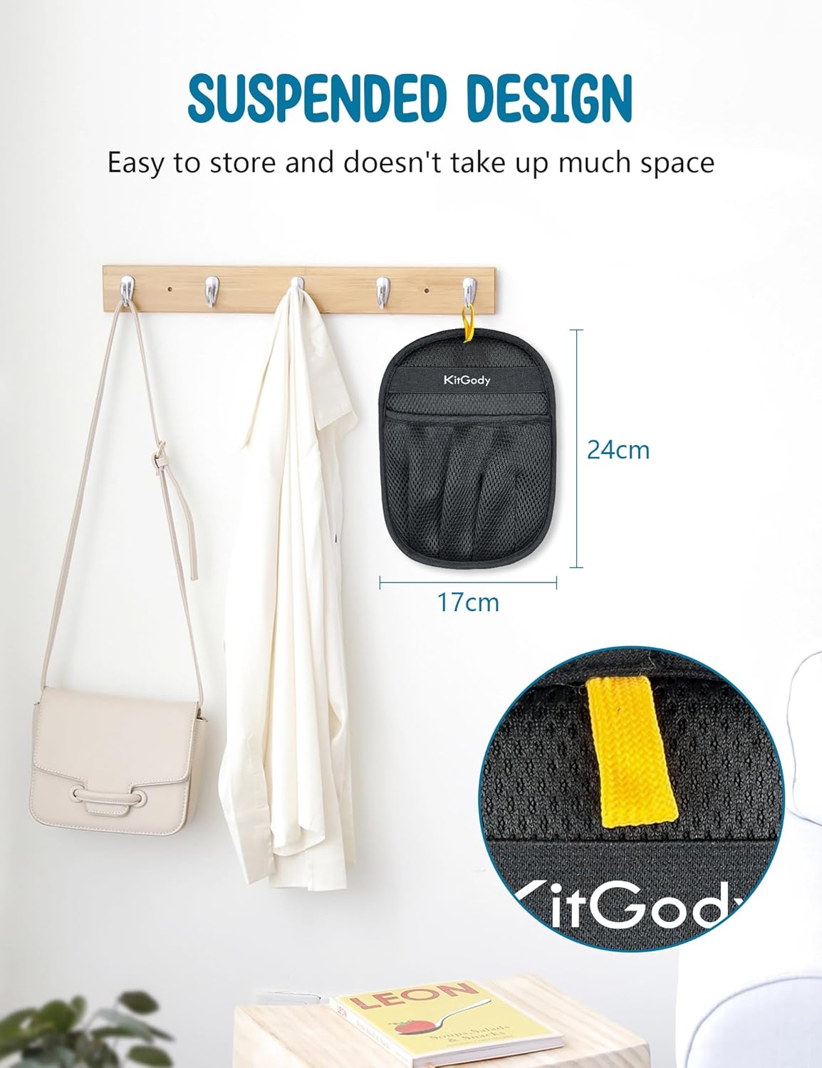 Upgraded Five-Finger Pet Hair Remover, Electrostatic Pet Hair Removal Glove for Cats & Dogs, Reusable Blue Grooming Glove for Furniture, Sofa, Carpet, Car Seat & Clothing(Black)